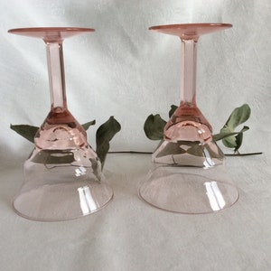 2 glasses Art Deco rose , wine , cocktails, 1960s Bild 10