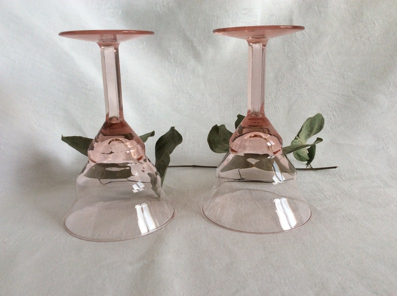 2 glasses Art Deco rose , wine , cocktails, 1960s Bild 10