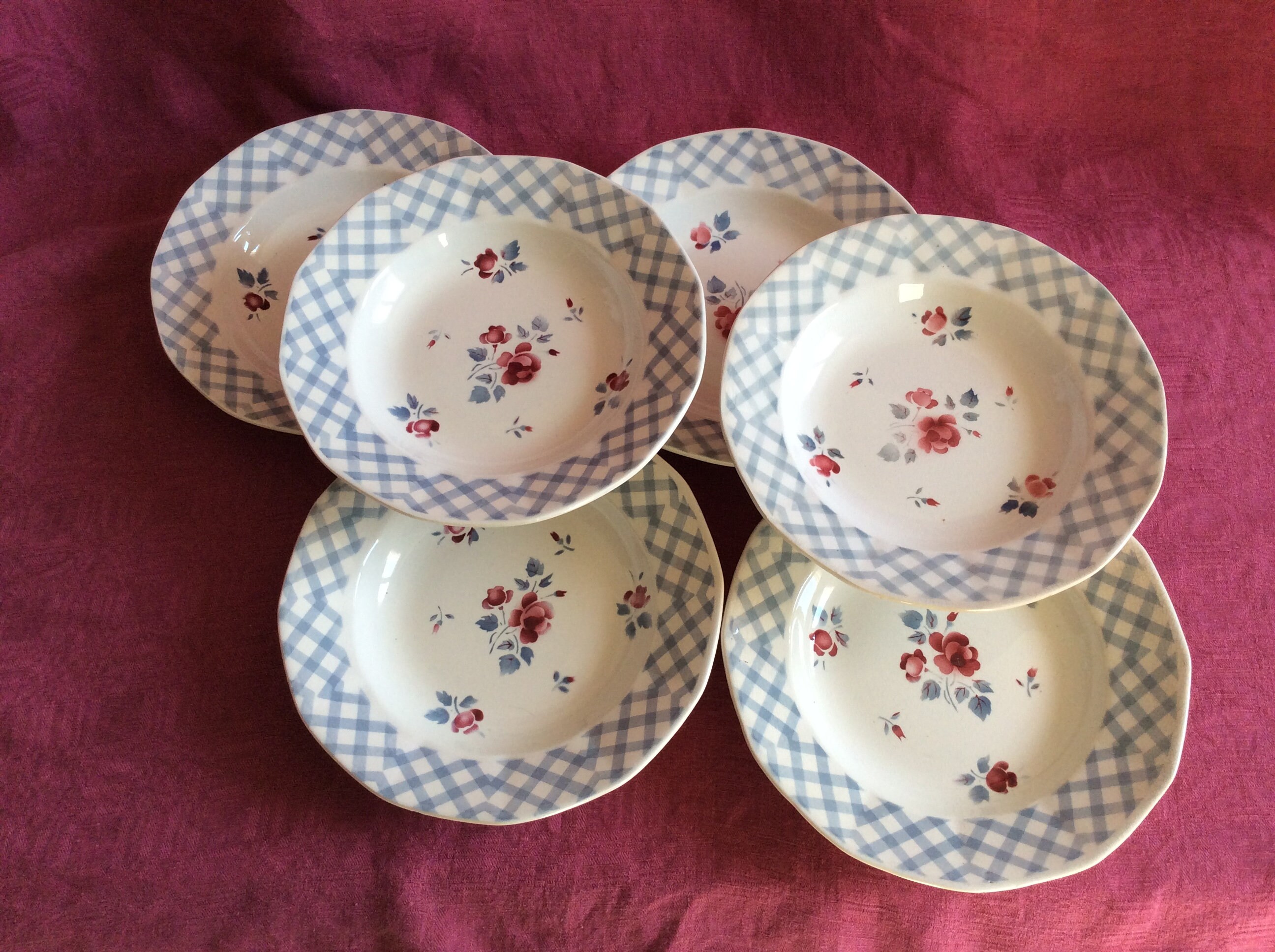 Réservé Réservé 6 Assiettes Creuses Digion Sarreguemines , Années 1960