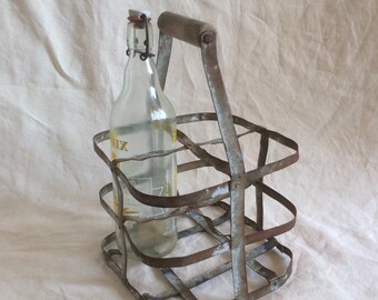 Antique bottle carnier / vintage 50's
