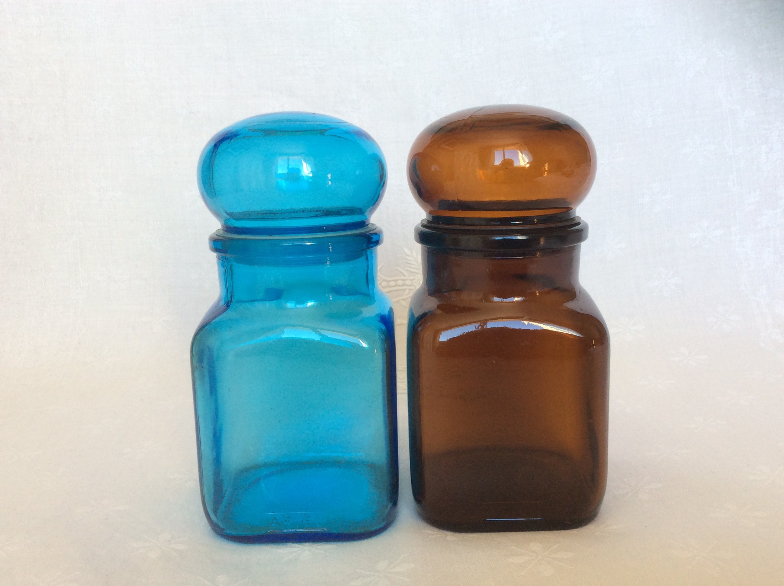 2 Bocaux en Verres/Pharmacie Apothicaire Marque Ariel