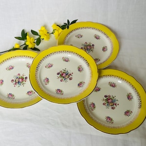 4 small plates in flowered , Digion Sarreguemines