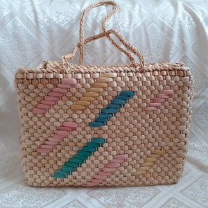 Straw bag basket wicker Handmade