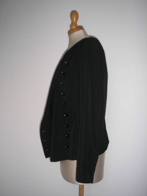 Authentic Chanel black wool "Gabrielle" button co… - image 9