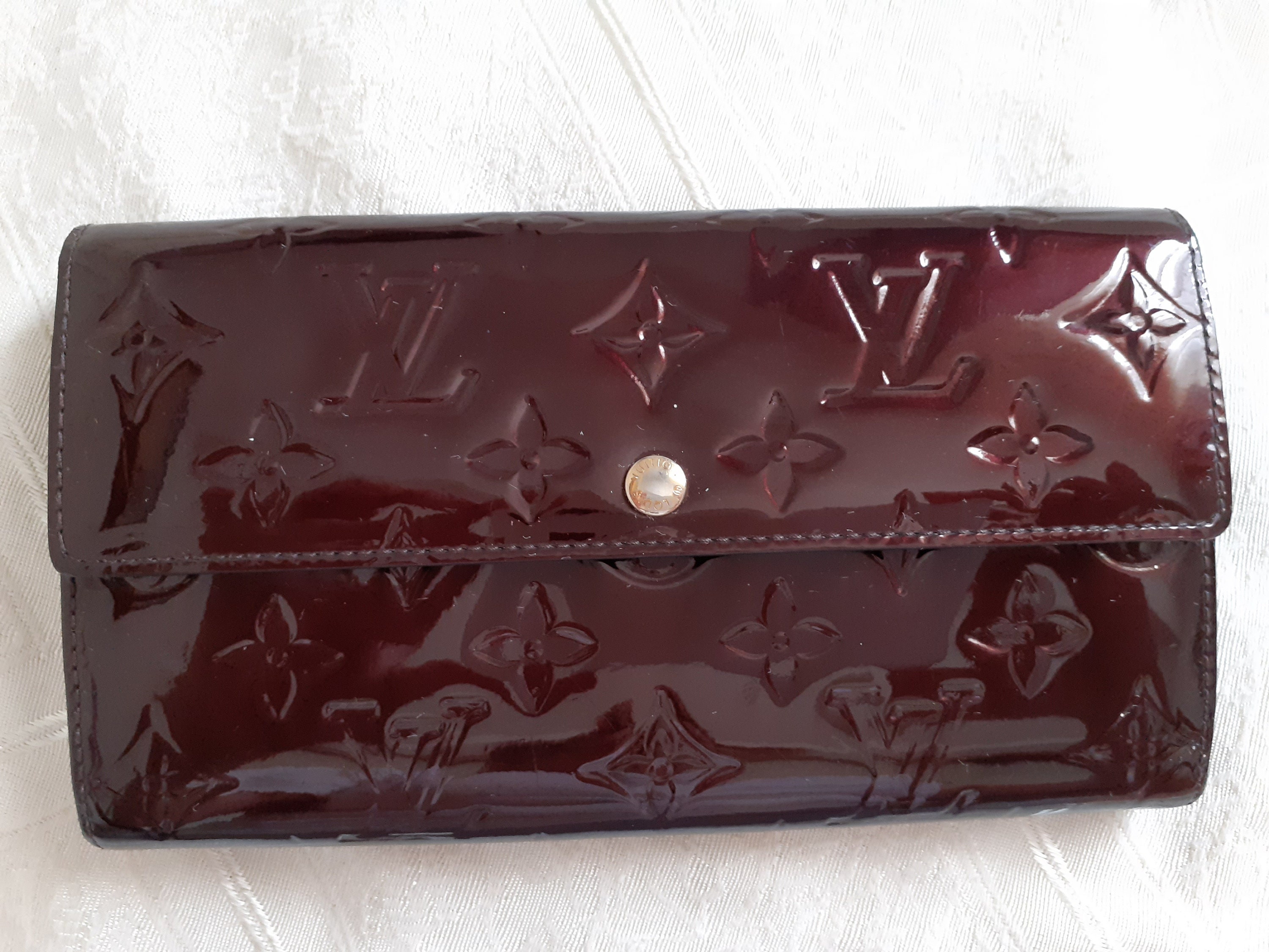 Authentic Pre-Owned Louis Vuitton Vernis Long Wallet in Plum Patent - Ruby  Lane