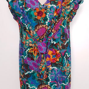 Pierre Cardin Very RARE Vintage Multicolored beautiful dress pure silk