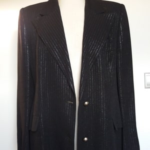 Versus by Gianni Versace Blazer Casaco preto listrado preto metalizado