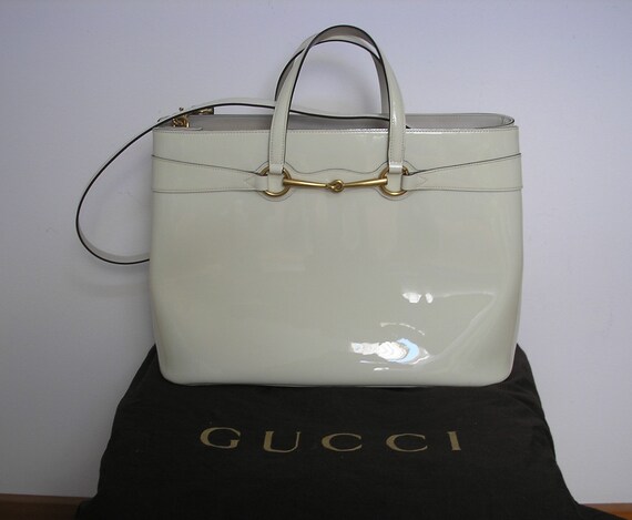 Gucci VERY RARE Authentic Bright Bit Satchel Pate… - image 1