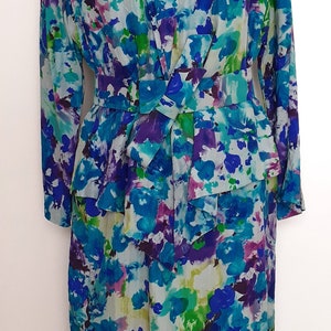 Pierre Cardin Very rare vintage beautiful multicolore dress pure silk.