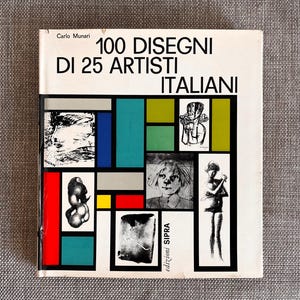 Vintage Art Book, collectible art book, rare art book, coffee table book, Italian drawings, Italian language art book, printed in Italy 1965