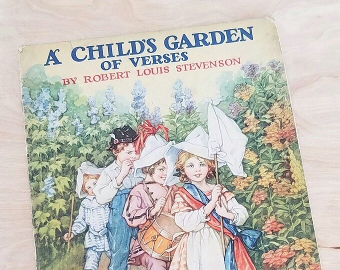 Antique Large Children's Book A Child's Garden of Verses Saalfield Book