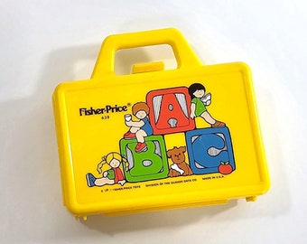 Vintage Fisher Price Lunch Box, 1979, Fisher Price Pencil Box, School Supply Box