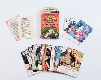 Vintage Walt Disney Card Game, True Life Adventure Cards, Children's Card Game, Trading Cards, Disney Collectible, Disneyana