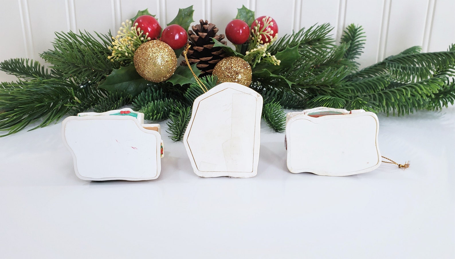 Vintage Plastic Christmas Village House Ornaments Putz House Etsy