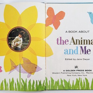 Vintage A Big Golden Book, A Book About The Animals and Me, Children's Poems, Animal Poems, Golden Press Book, Large Book, 1970's image 4