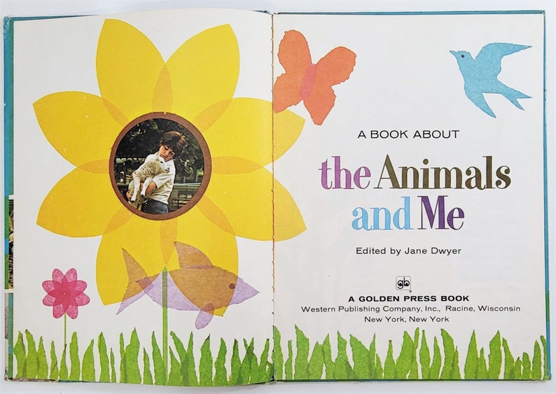 Vintage A Big Golden Book, A Book About The Animals and Me, Children's Poems, Animal Poems, Golden Press Book, Large Book, 1970's image 4