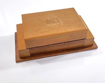 Vintage Art Deco Box, Small Wood Box, Wood Trinket Box, Unique Wood Box, Vanity Box