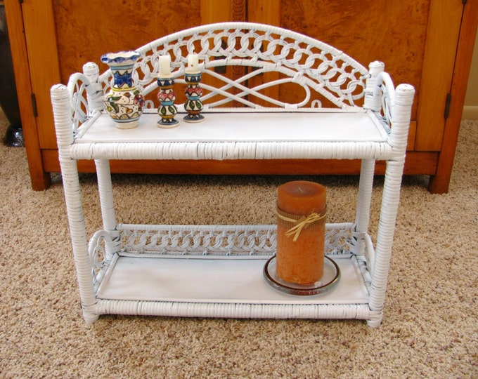 Vintage Wicker Shelf White Wicker Shelf Wicker Bathroom Shelf Craft