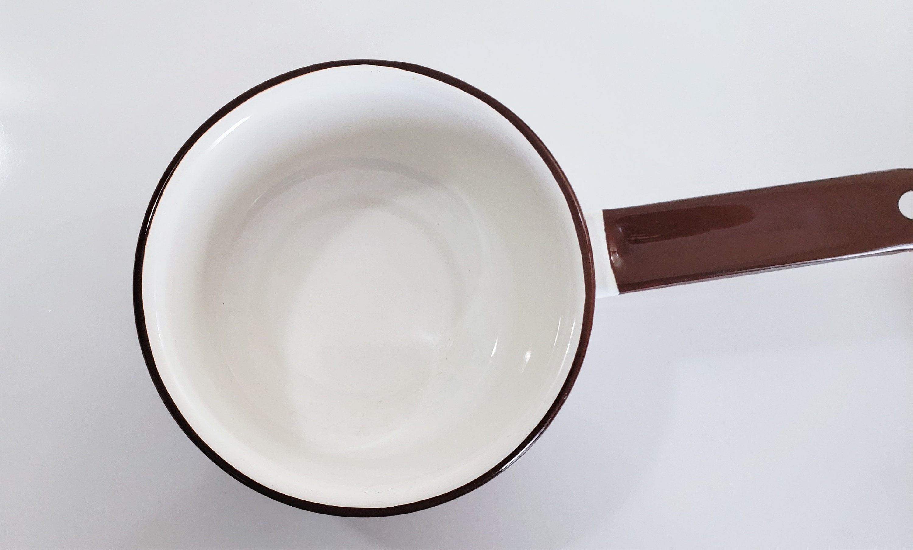 Vintage Brown Floral and White Enamel Pan Enamel Cookware Etsy