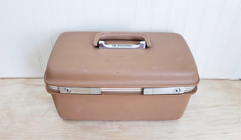 Vintage Samsonite Brown Train Case With Tray Samsonite Carry On Brown Luggage Brown Traincase Make Up Bag Craft Storage Doll Case