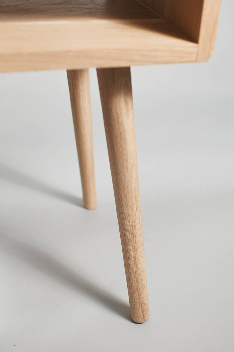 Solid Oak Bedside Table Vintage Retro Furniture Mid Etsy UK