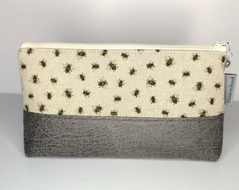 Pen bag, cosmetic bag, pencil bag mini bees