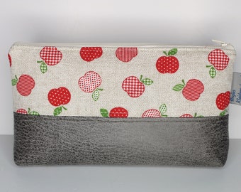 Pen bag, cosmetic bag, pencil bag retro apples