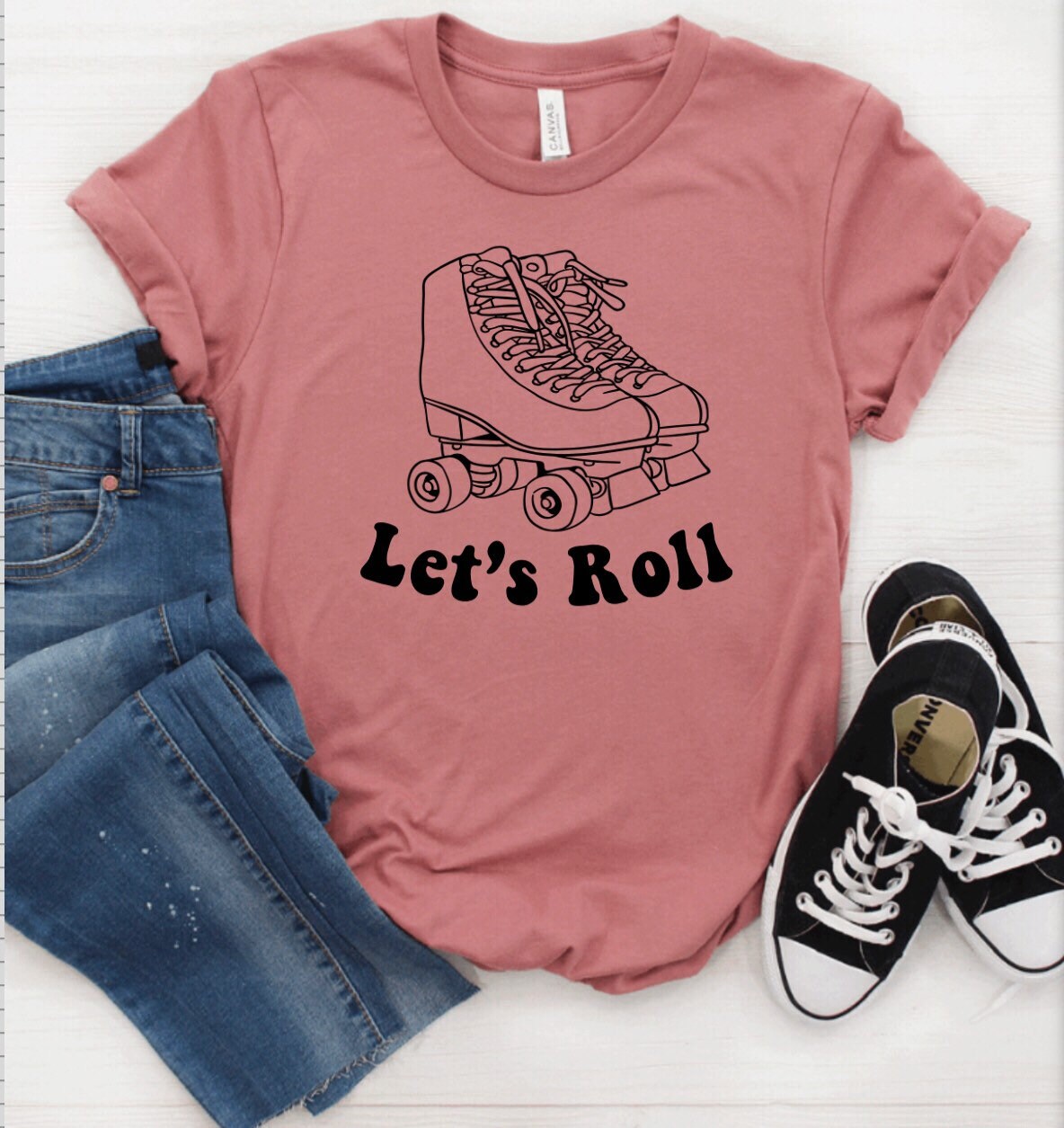 Lets Roll Skate Shirt Roller Skate Tee Shirt Fun TShirt Etsy