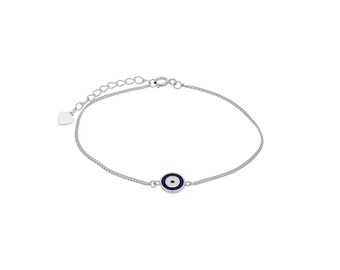 Bracciale Portafortuna Malocchio - Argento E Blu Con Ciondolo Stella - Protezione Spirituale