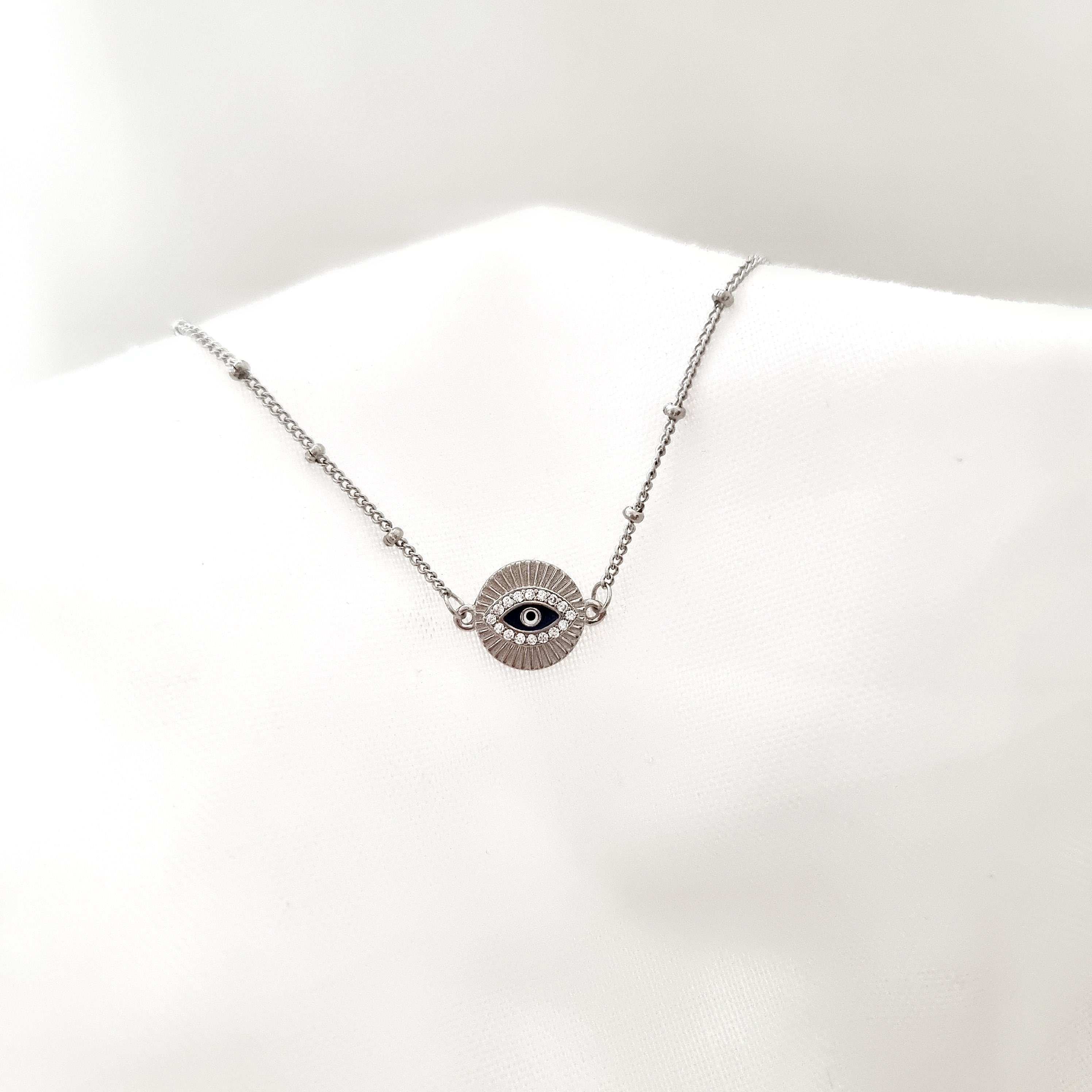 Bracciale Donna In Argento Sterling 925 Con Ciondolo Balena Malocchio E Zirconi - Regolabile 16,5+3,8 Cm