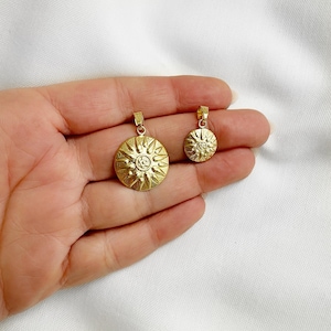 14K Gold Greek Macedonian Vergina Sun Star Pendant . 14K Yellow Solid Gold.Ancient Greek Macedonian Symbol.