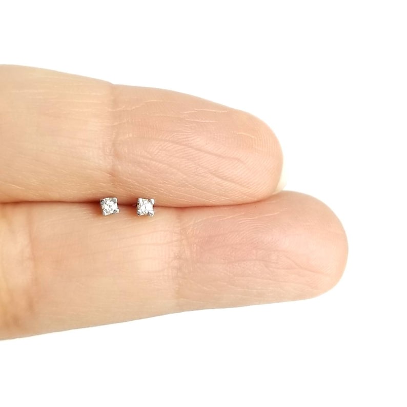 0.02ct Diamond Earrings PiercingStud Brilliant diamond cut 0.02ct Includes Diamond Certificate. 14K or 18K White solid gold