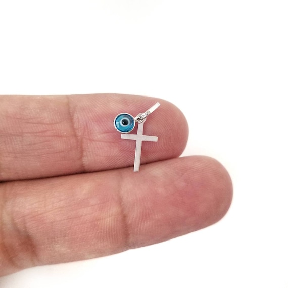 Greek eye and cross necklace best sale