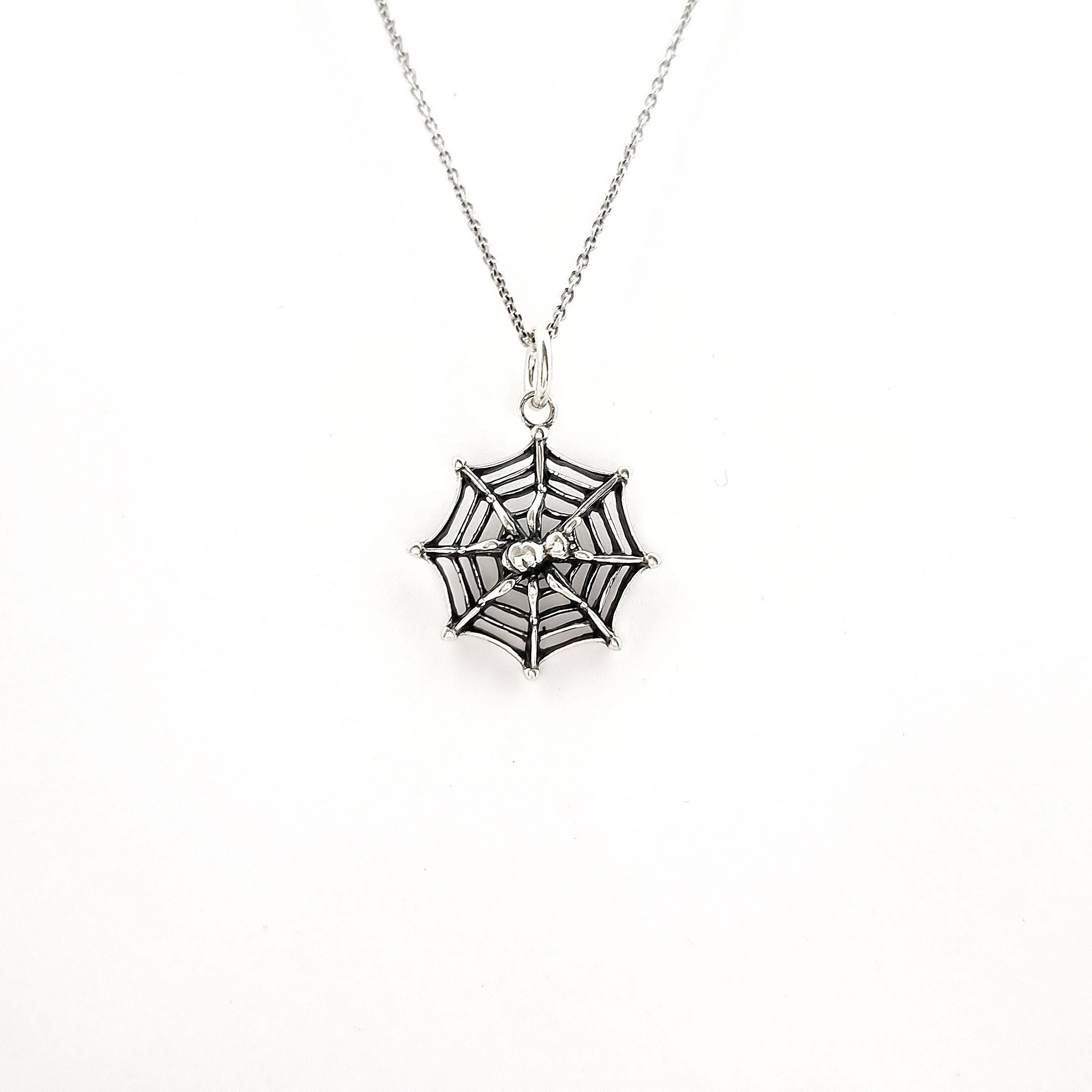 Silver Spider Net Pendant. 925 Sterling Silver. - Etsy