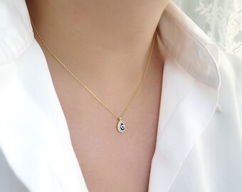 Collana Con Ciondolo Occhio Di Allah (Evil Eye) In Argento 925 E Zirconia Cubica – Catena Regolabile 40,6/43,2/45,7 Cm