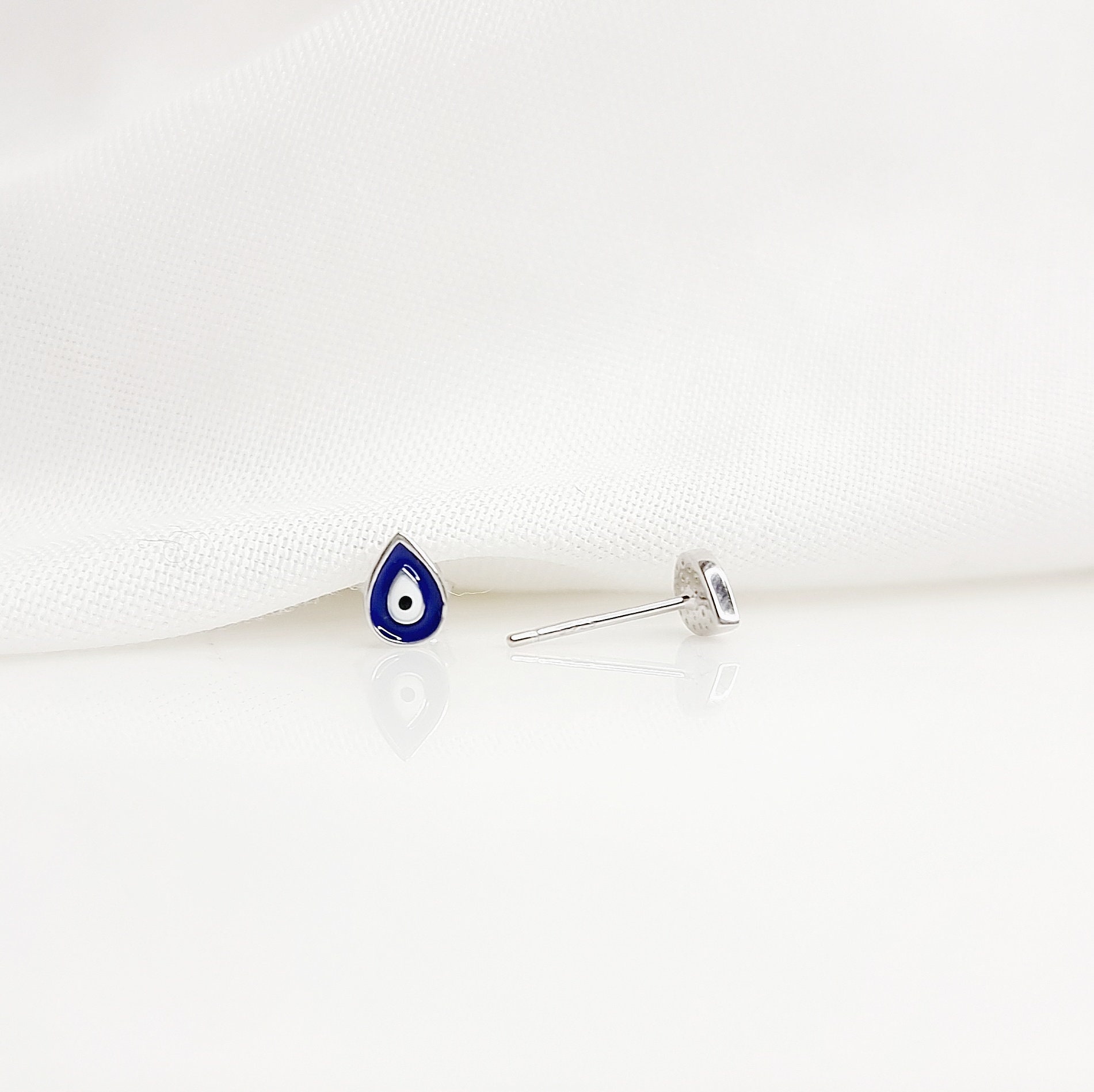 Orecchini pendenti con occhio malvagio: argento sterling 925