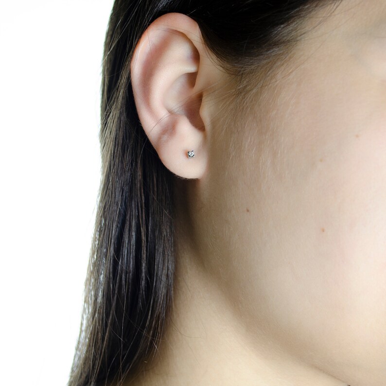0.02ct Diamond Earrings PiercingStud Brilliant diamond cut 0.02ct Includes Diamond Certificate. 14K or 18K White solid gold