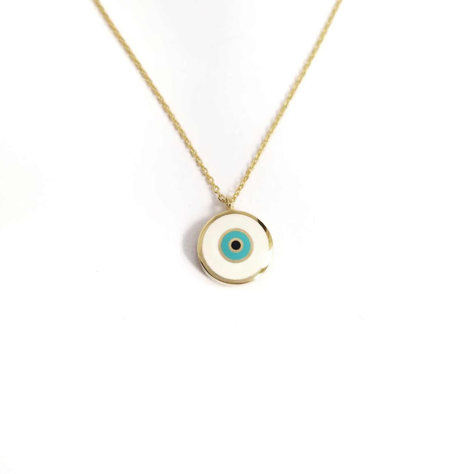 Evil eye round necklace Clearance