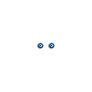 Super Tiny Turquoise Evil Eye Earrings Studs. 925 Sterling Silver Gold Plated. Round Evil Eye.Butterfly Clasps