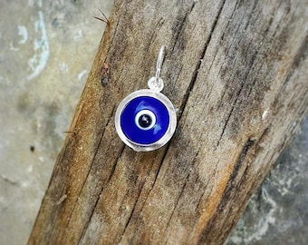 Sterling Silber Griechisch Evil Eye Anhänger: Glück Schutz Charm