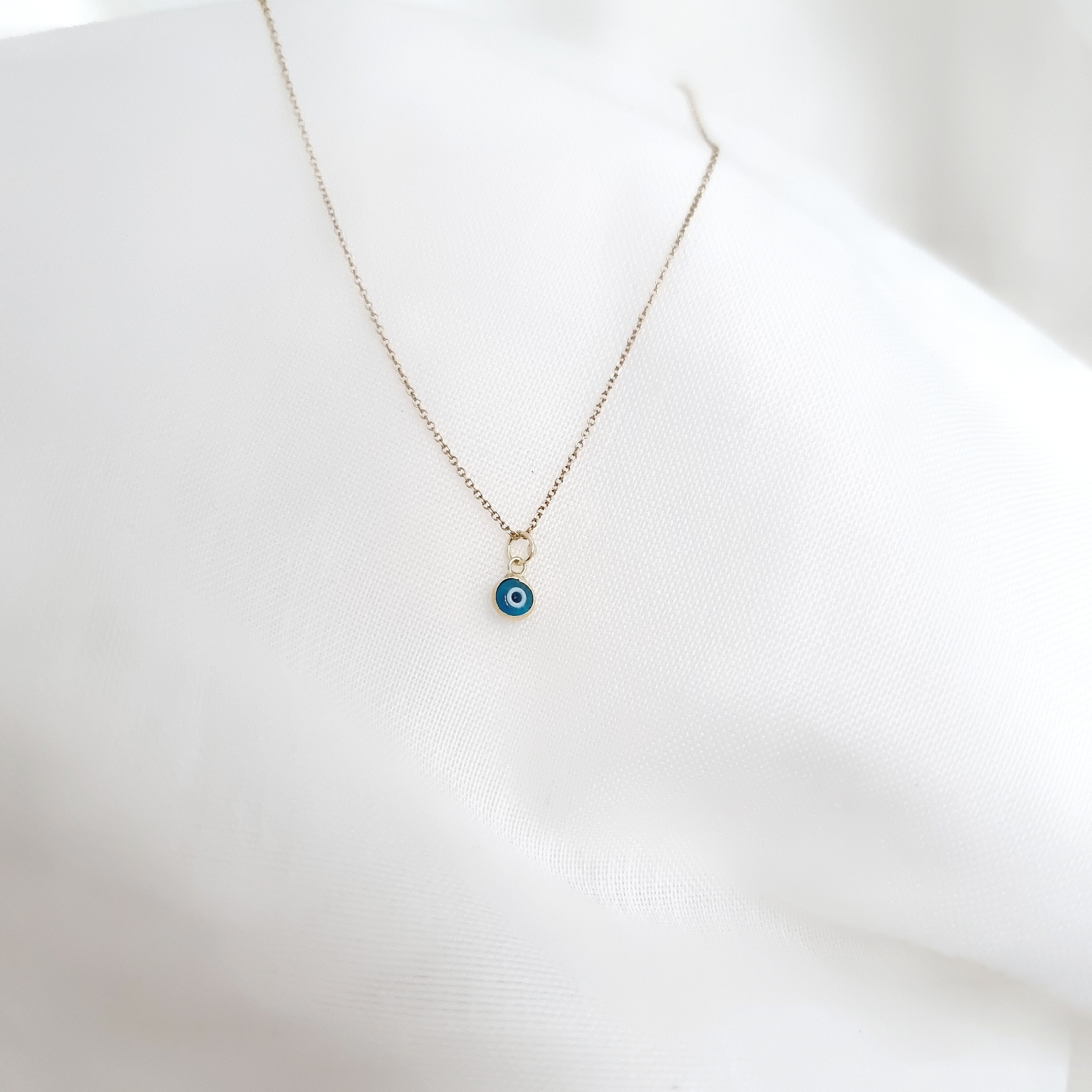 Ciondolo Malocchio In Argento 925 Con Turchese E Oro 18kt – Fatto In UK – Portafortuna