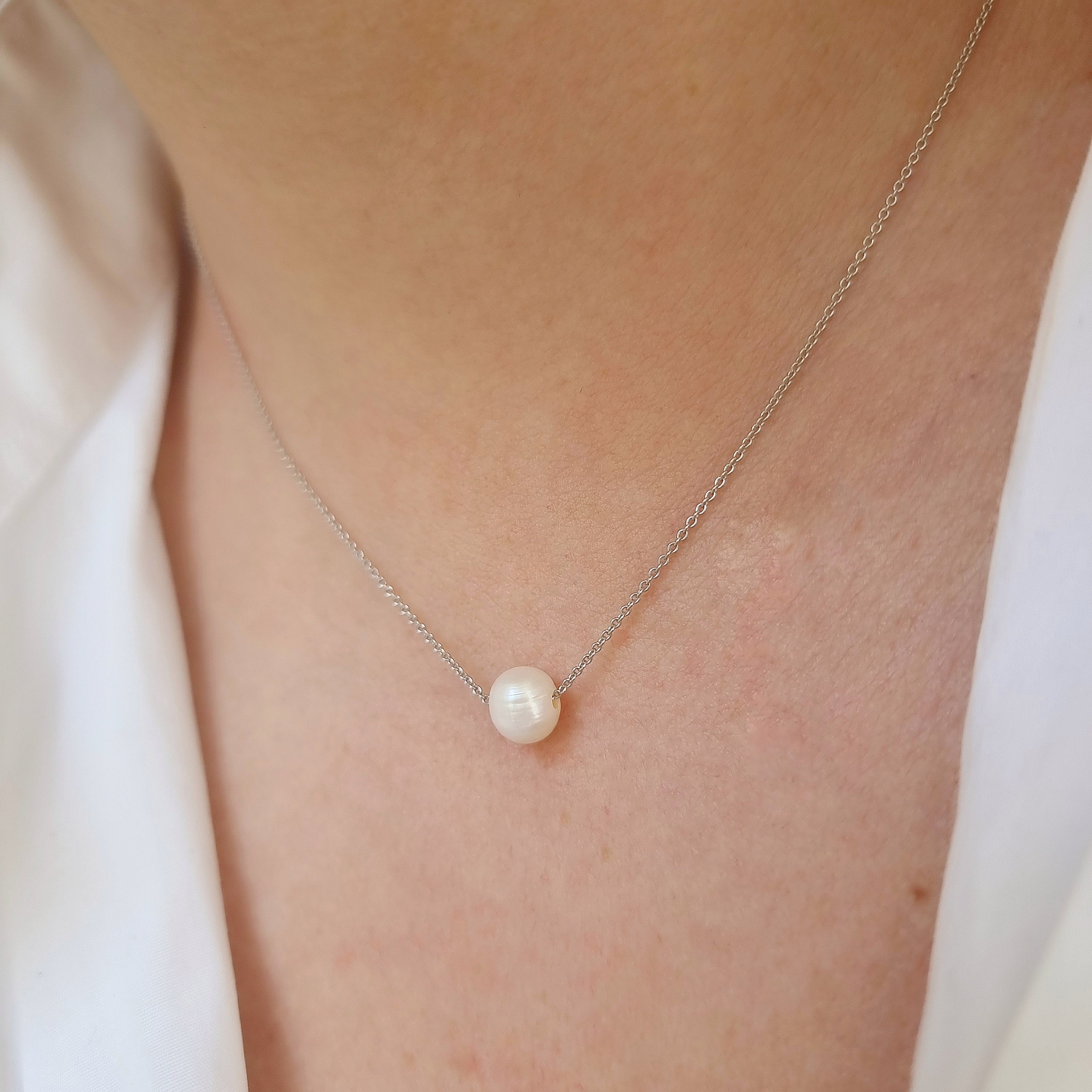 Minimal Pearl Necklace – Blinglane