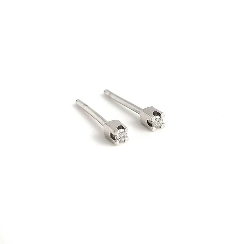 0.02ct Diamond Earrings PiercingStud Brilliant diamond cut 0.02ct Includes Diamond Certificate. 14K or 18K White solid gold