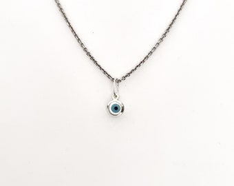 Sterling Silber Griechisch Evil Eye Anhänger : Perlmutt Glücksbringer