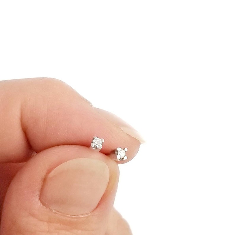 0.02ct Diamond Earrings PiercingStud Brilliant diamond cut 0.02ct Includes Diamond Certificate. 14K or 18K White solid gold