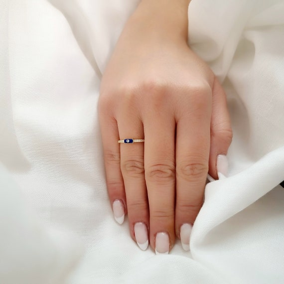 PERIMADE Anello A Fascia Malocchio Placcato Oro, In Argento - Foto 9