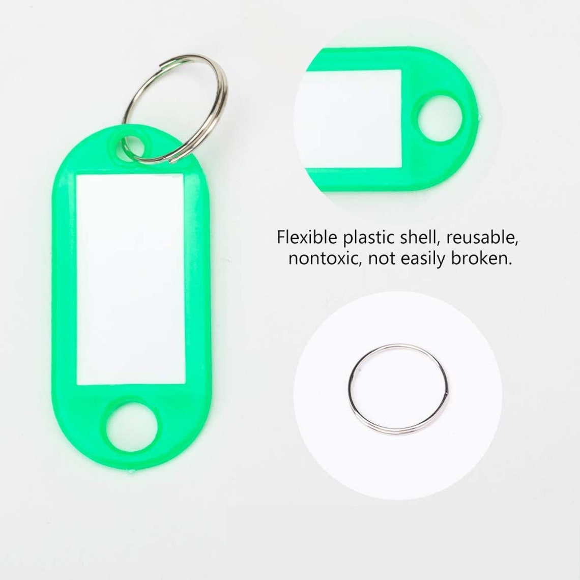 200 étiquettes PVC + Anneaux Pour Clés - Organisation Et Identification - Résistantes à L'eau - 5