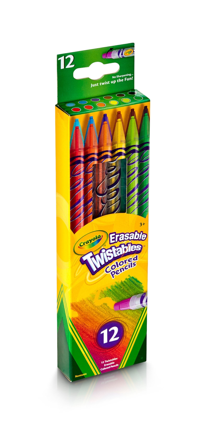 Crayola Twistables Colored Pencil Set, 12colors, Ready to Ship, No Sharpen Colored Pencils, Art