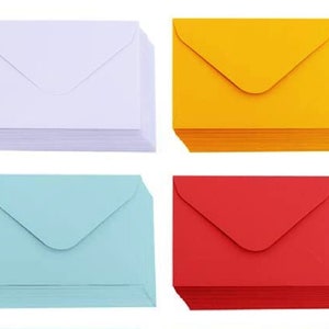 Journal Envelopes, Scrapbook Envelopes, 4.5&quot; x 3&quot; Gift Card Envelopes, Business Card Envelopes, Thank You Notes, 10ct Single Color Packs