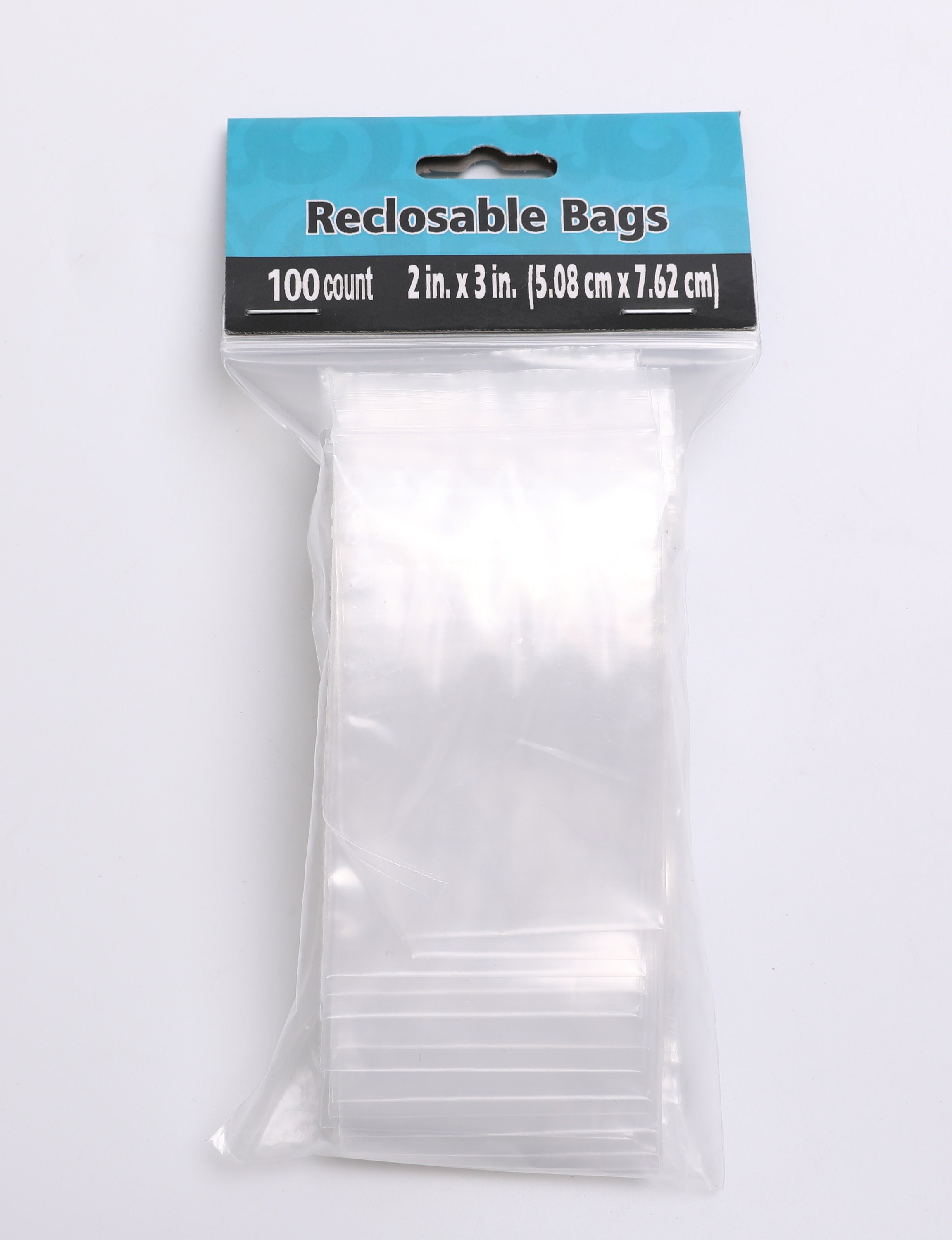 2x3 Clear Reclosable Plastic Bags, 100 Pieces, Zip Lock Plastic Bags, 5